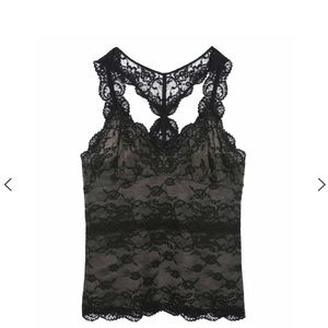 Eve’s Temptation racer back lace cami, nude lined